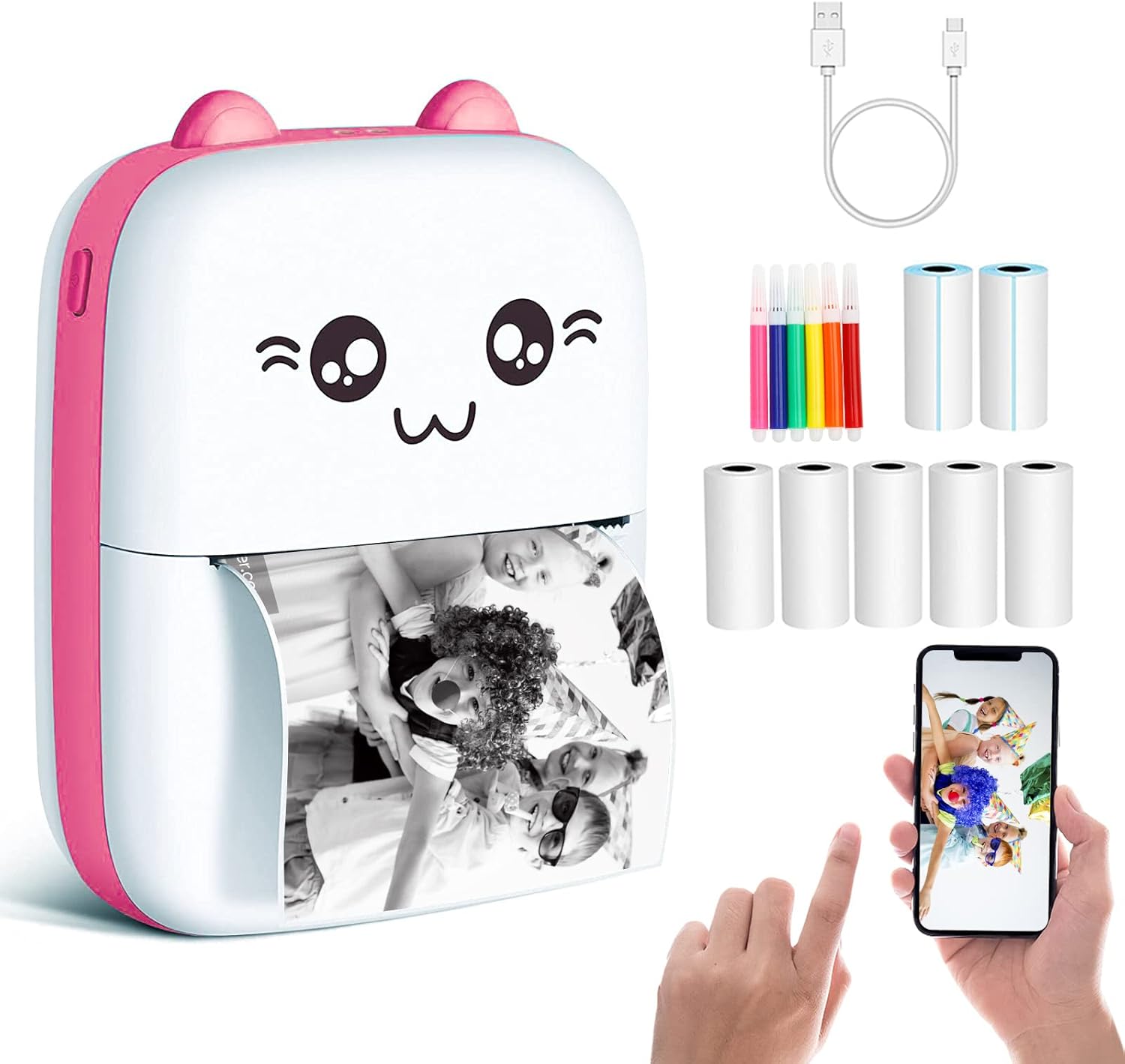 π¨οΈβ¨ Cute Mini Inkless Printer β Print Anytime, Anywhere! β¨π¨οΈ